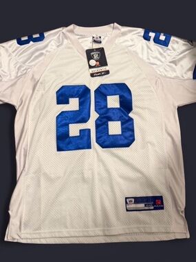 Authentic Dallas Cowboys Jersey #28 in White and Royal Blue